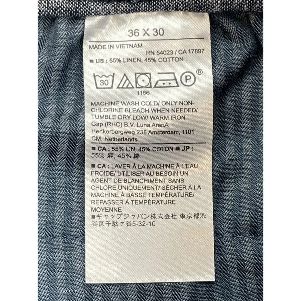 Banana Republic Pants Mens 36 x 30 Gray Linen Blend Slim Tapered Fit NWT